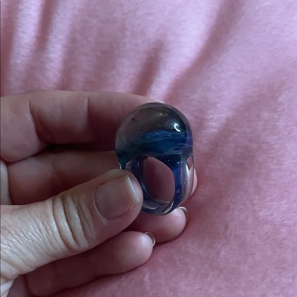 06# Elegant Blue Murano Glass Ring - Picture 7 of 10